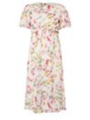PixieGirl Petite Pink Chiffon Tie Back Midi Dress - Image 1 of 1