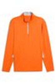 Puma Orange Mens Pure 2.0 Golf Quarter-Zip Top - Image 1 of 1