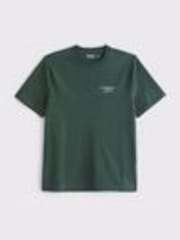 Abercrombie & Fitch Green Back Print Short Sleeve 100% Cotton T-Shirt - Image 1 of 1