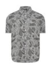 BadRhino Big & Tall Grey Chambray Tonal Leaf 100% Cotton Shirt - Image 1 of 1
