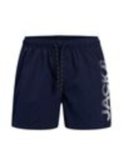 JACK & JONES Blue Logo Swim Shorts - Image 1 of 1