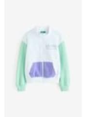 Benetton Girls Glitter Print White Sweat Top - Image 1 of 1