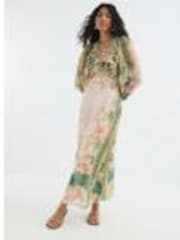 River Island Pink V-Neck Ruffle Maxi Dress - Image 1 of 1