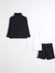 River Island Blue Boys Taped Shorts Set 3 Pack - Image 1 of 1