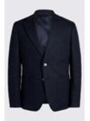 MOSS Blue Slim Fit Matte Linen Jacket - Image 1 of 1