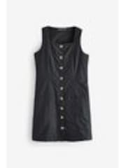 Threadbare Black Linen Blend Waistcoat Dress - Image 1 of 1