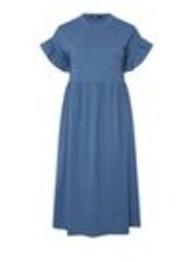 Yours Curve Blue Frilled 100% Cotton Midaxi Dress - Image 1 of 1