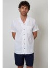 Threadbare White Linen Blend Crochet Lace Short Sleeve Shirt - Image 1 of 1