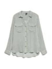 VERO MODA Grey Tortoise Button Stripe Shirt - Image 1 of 1
