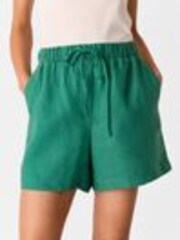 Whistles Green Linen Elasticated Shorts - Image 1 of 1
