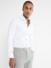 River Island White Muscle Fit Textured Shirt - Image 1 of 1
