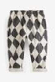 Black/Ecru Harlequin Side Pocket 100% Cotton Pull On Trousers (3mths-7yrs) - Image 1 of 1
