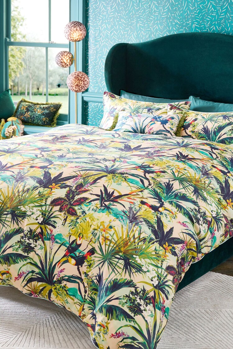 Clarke & Clarke Multi Toucan 200 Thread Count Duvet Cover and Pillowcase Set - Image 1 of 1