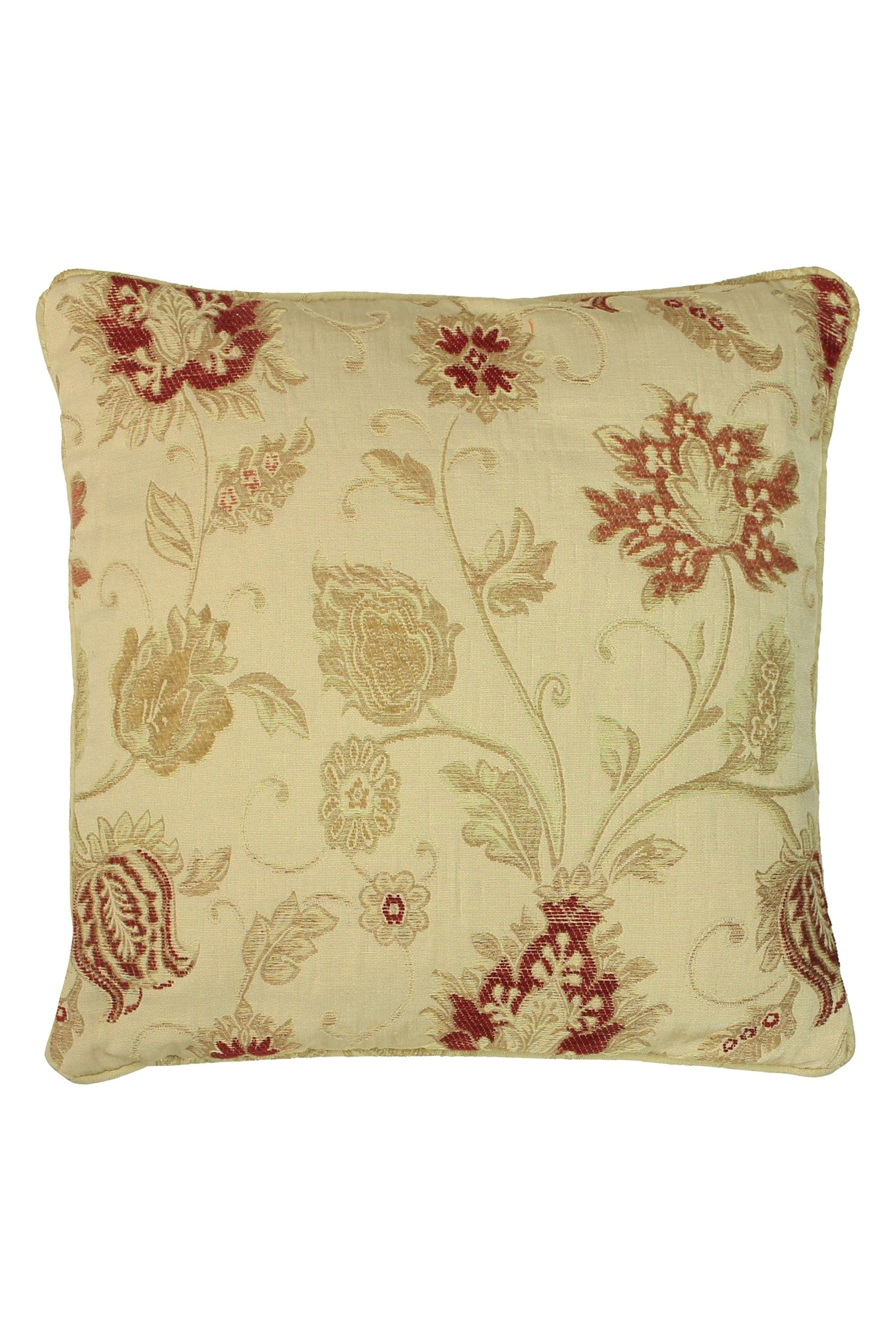 Cojín Decorativo Floral 45x45cm - Reversible Jacquard, 100% Poliéster Con Bordes De Hilo