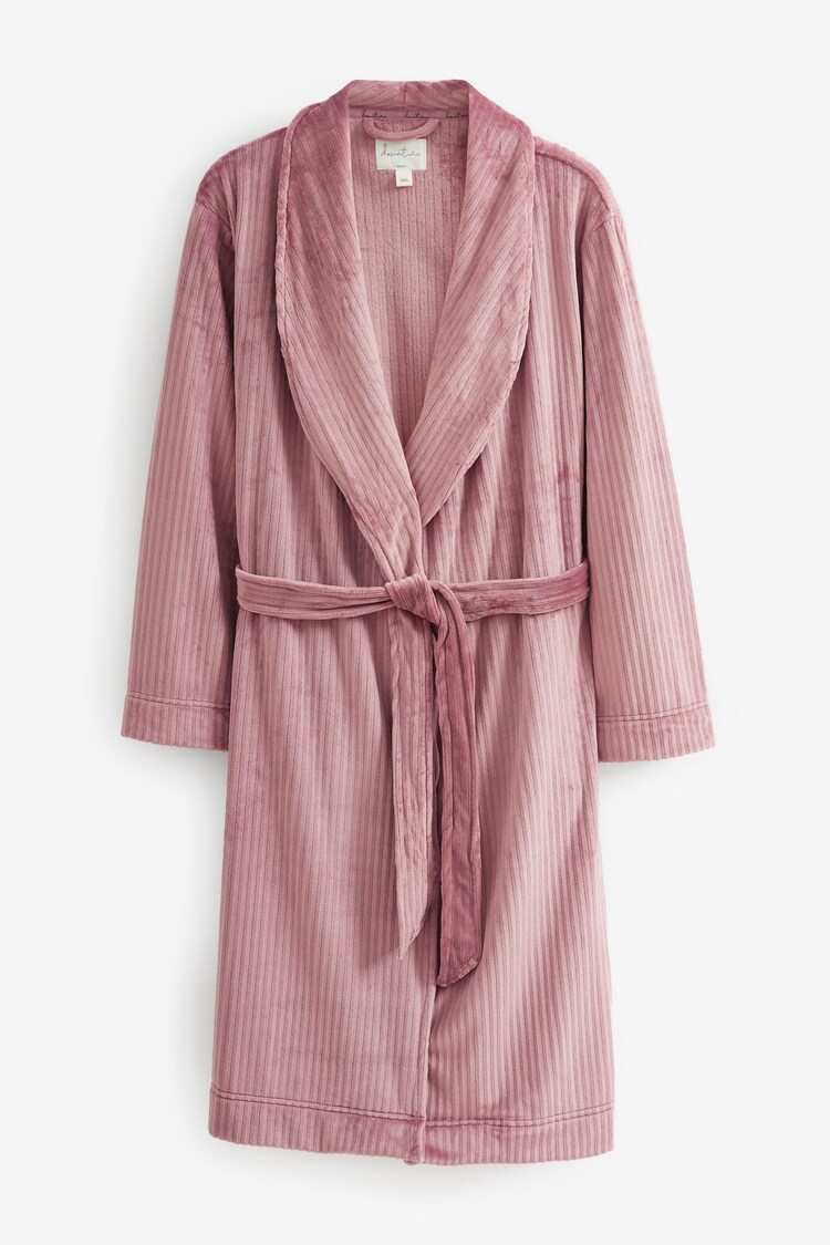 Pink Supersoft Ribbed Dressing Gown - Image 1 of 1