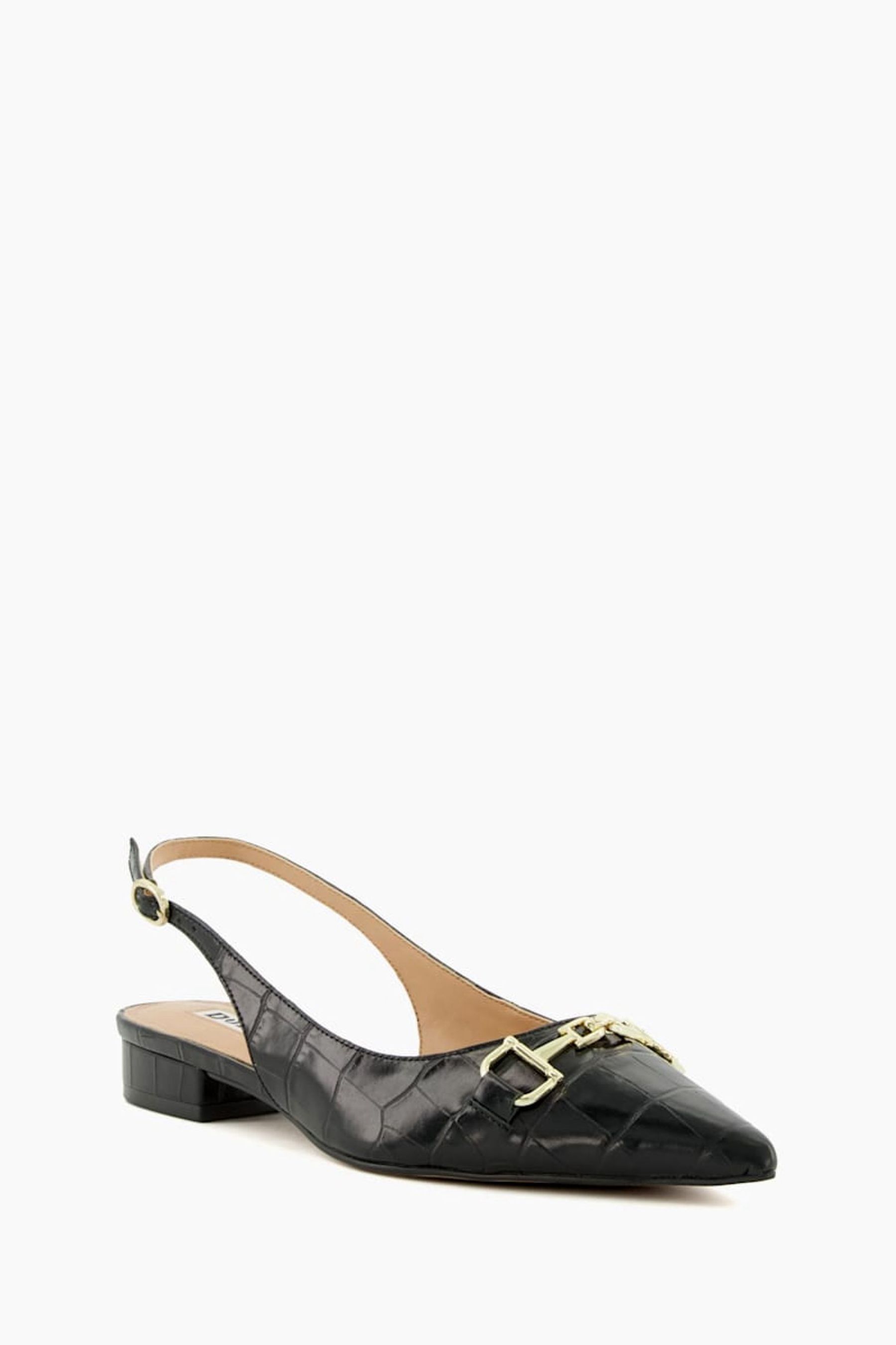 Buy Dune London Black Ground Hopeful Snaffle Slingback Sandals from the ...