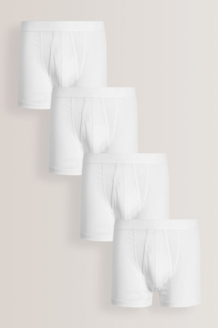 White 4 pack A-Front Cotton Rich Boxers - Image 1 of 1