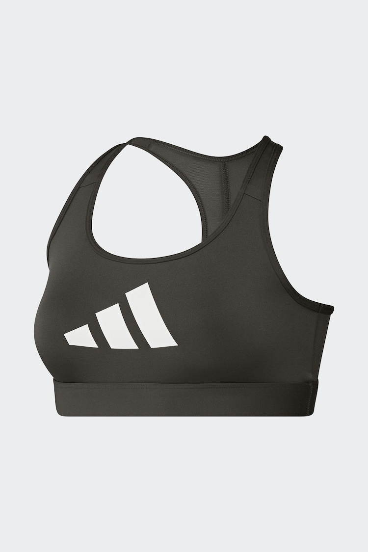 adidas Green Powerreact Big Logo Low Impact Bra - Image 1 of 1