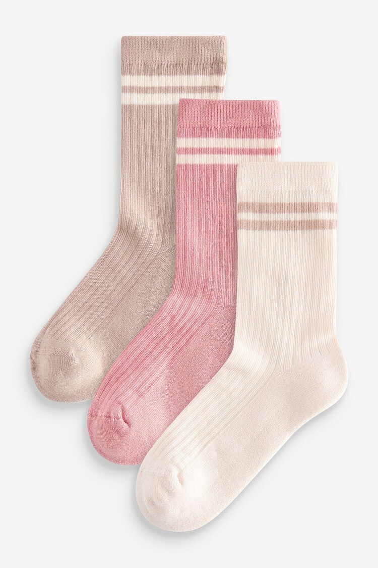 Neutral Regular Length Cotton Rich Cushioned Sole Ankle Socks 3 Pack - Image 1 of 1