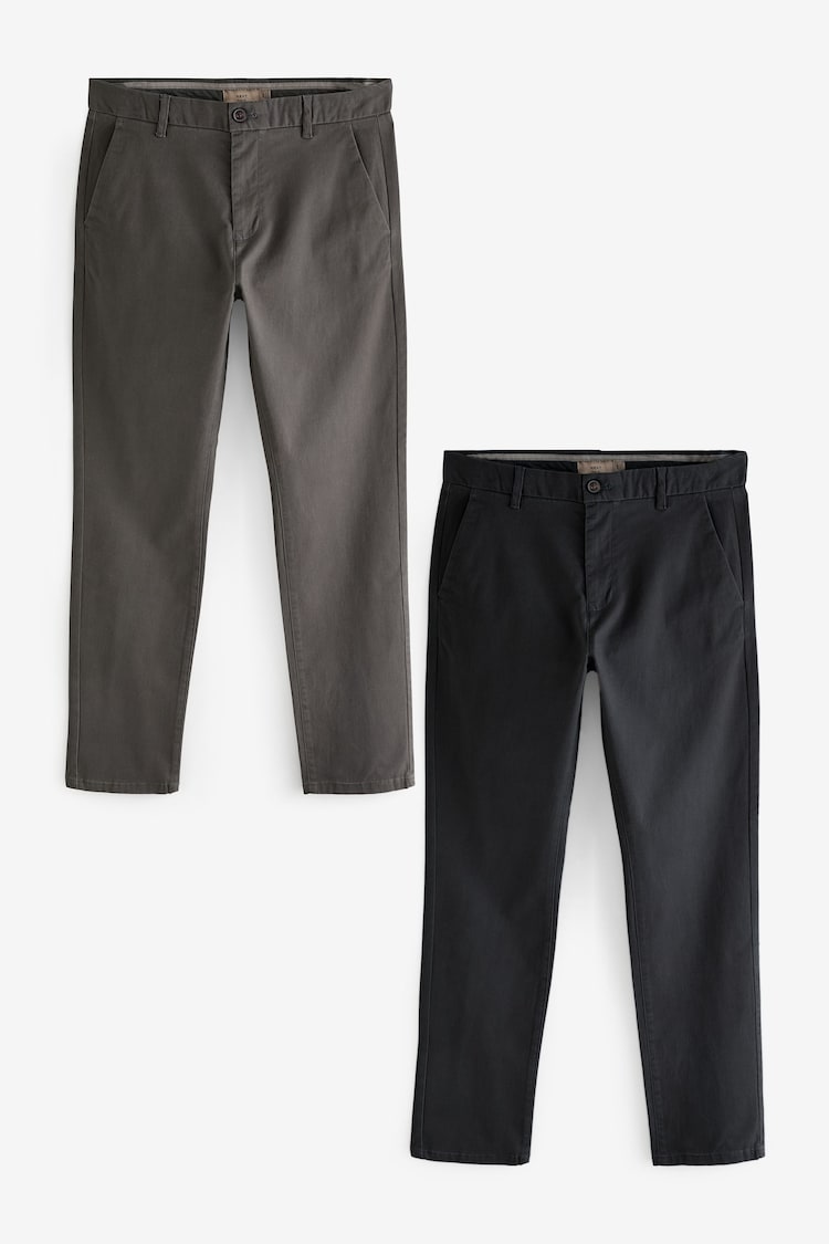 Noir/Gris foncé - Slim Fit (Slim Fit) - Pantalon chino 2 Lot - Image 1 de 1