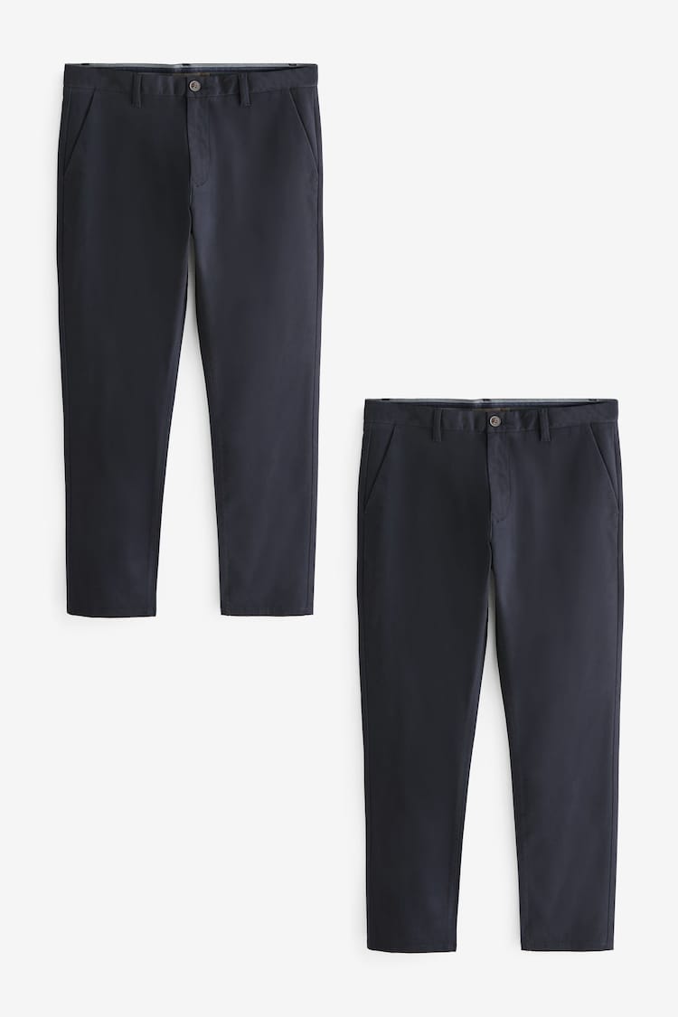 Marineblau/blau - Schmale Passform - Stretch-Chinohose, 2er-Pack - Image 1 of 1