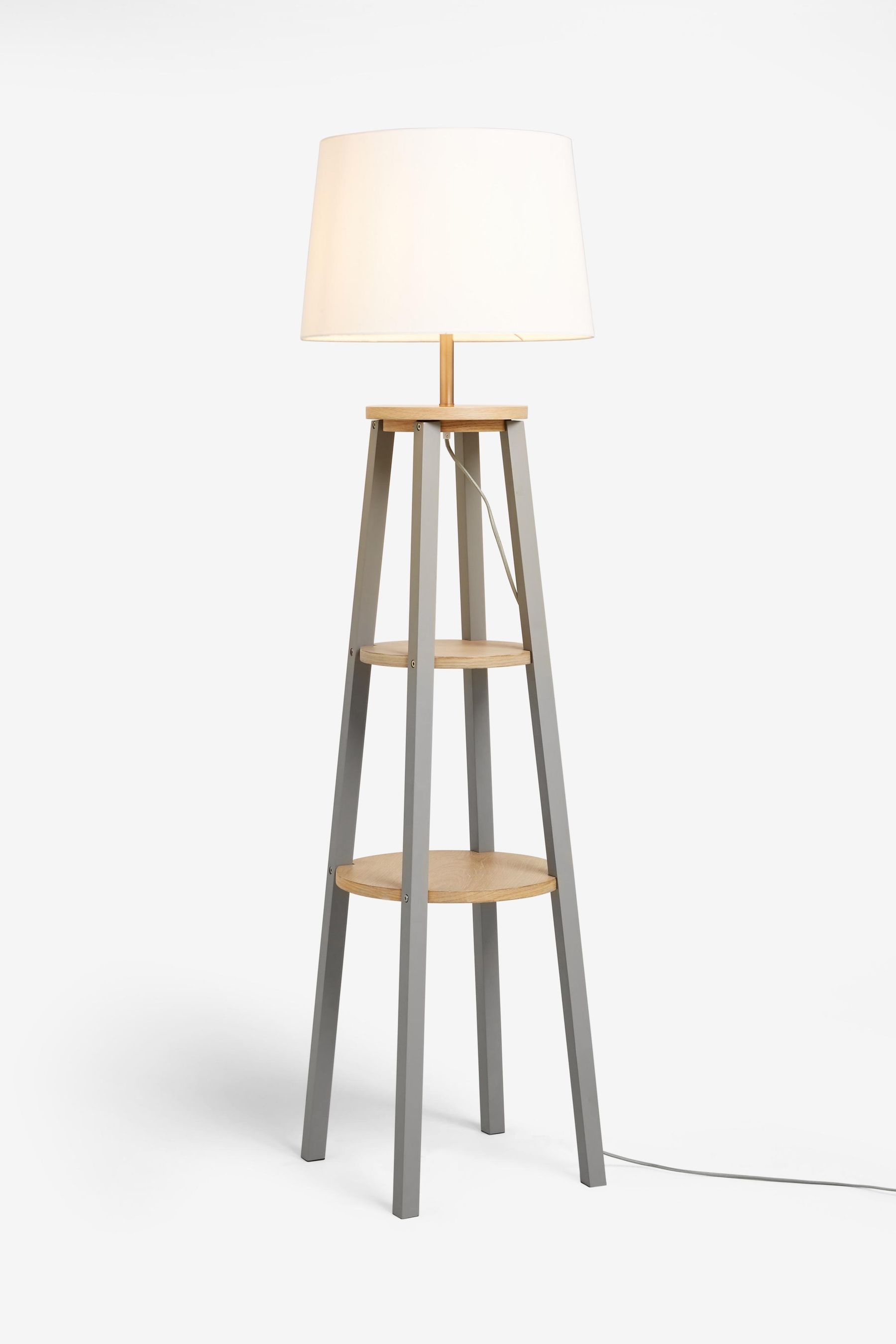 Buy Grey Malvern Shelved Wood Floor Lamp from the Next UK online shop