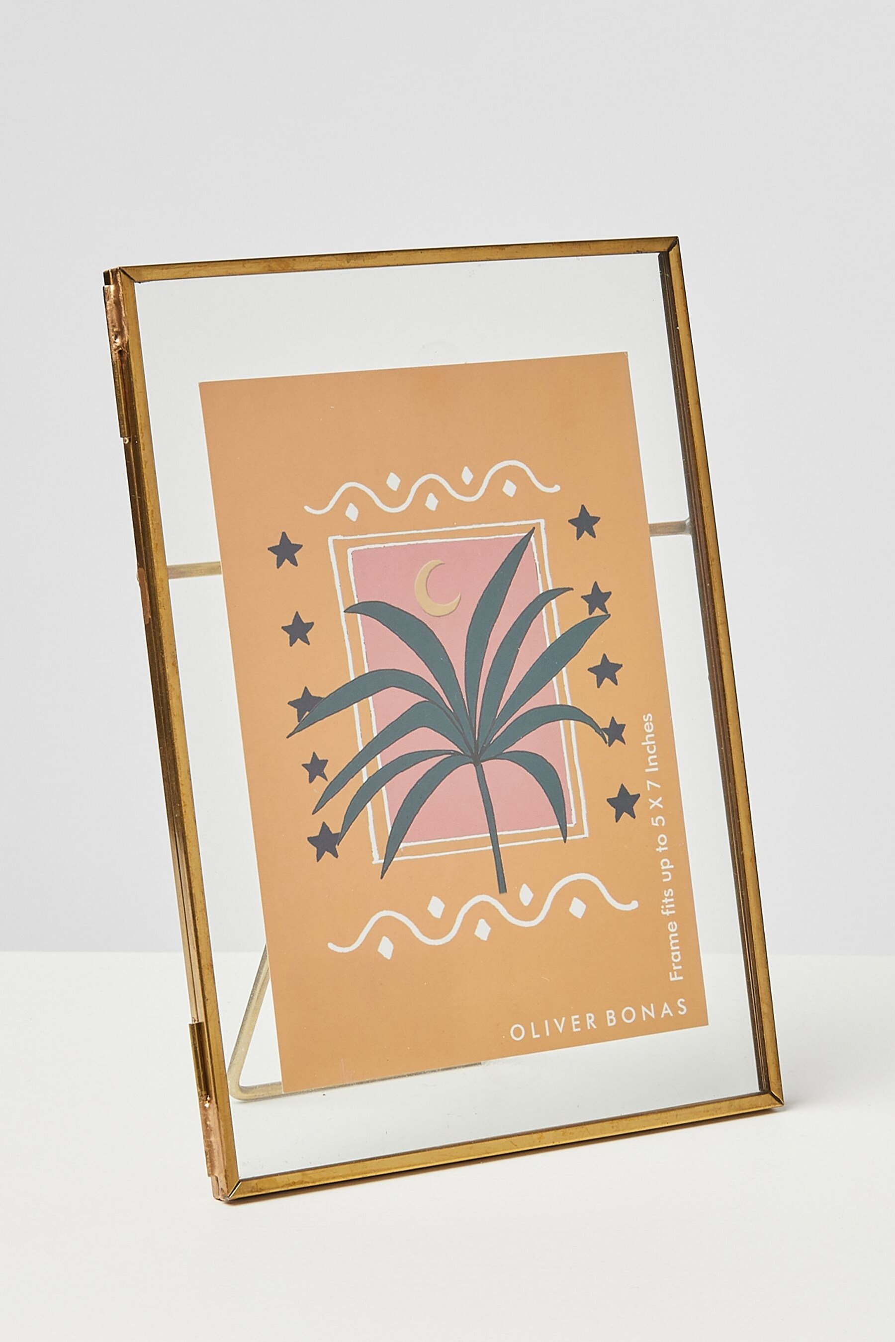 Buy Oliver Bonas Gold And Glass Standing Portrait 5 x 7 Photo Frame