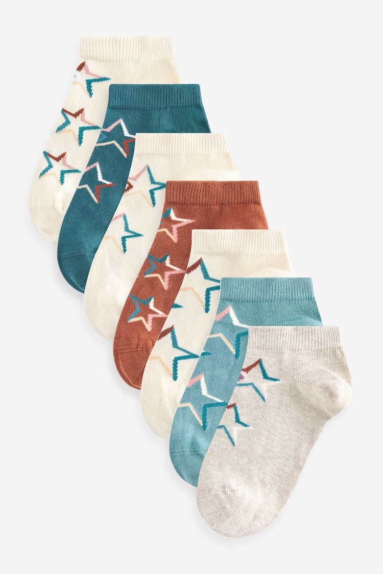Tonal Stars Cotton Rich Trainer Socks 7 Pack - Image 1 of 1