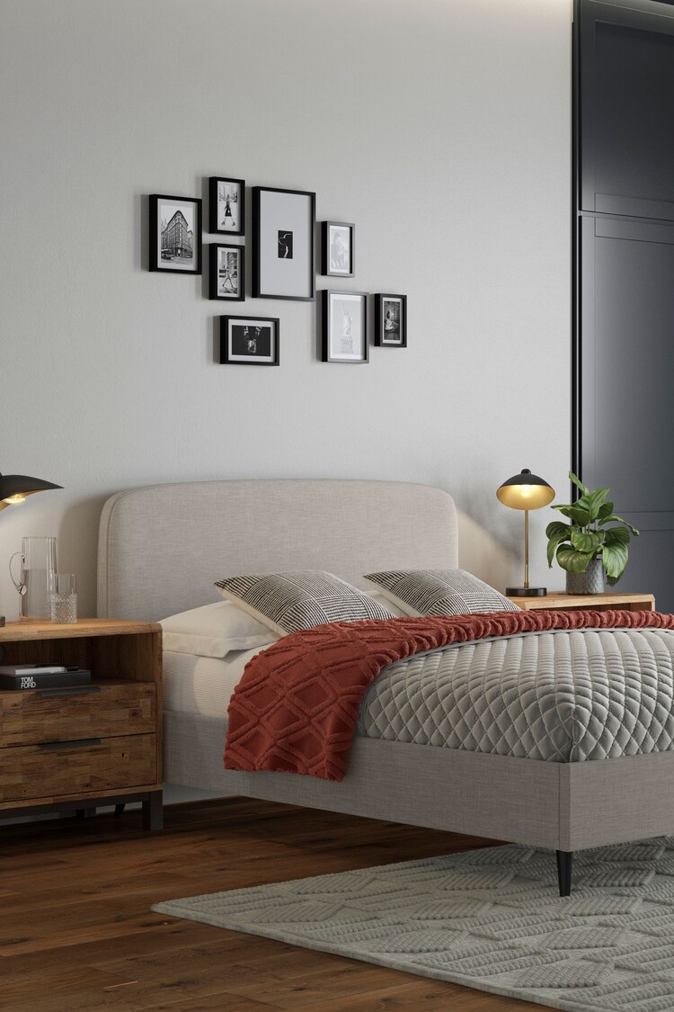 Simple Contemporary Silver Grey Matson Upholstered Bed Bed Frame - Image 1 of 1