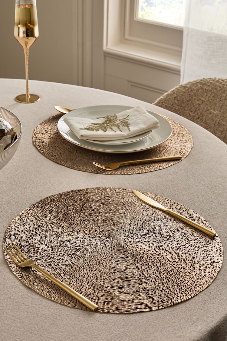 Set of 4 Gold Wipe Clean PVC Placemats - Image 1 of 1