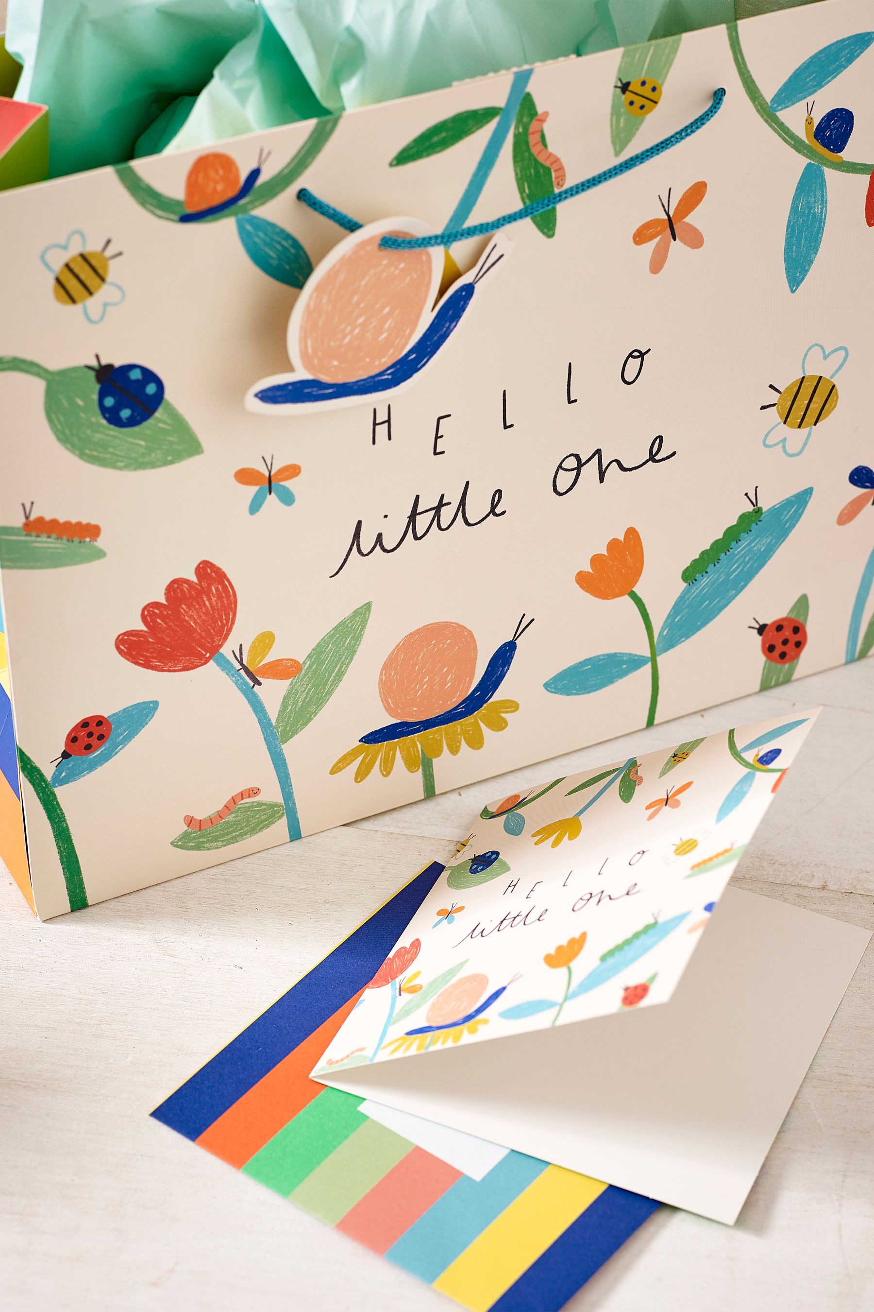 Buy Bright Floral Baby Gift Bag and Card Set from the Next UK online shop