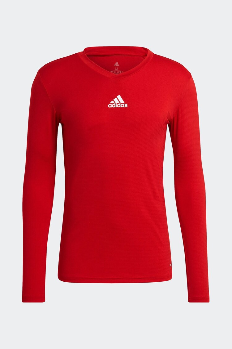 adidas Red Teamwear Base Layer Long Sleeve Top - Image 1 of 1