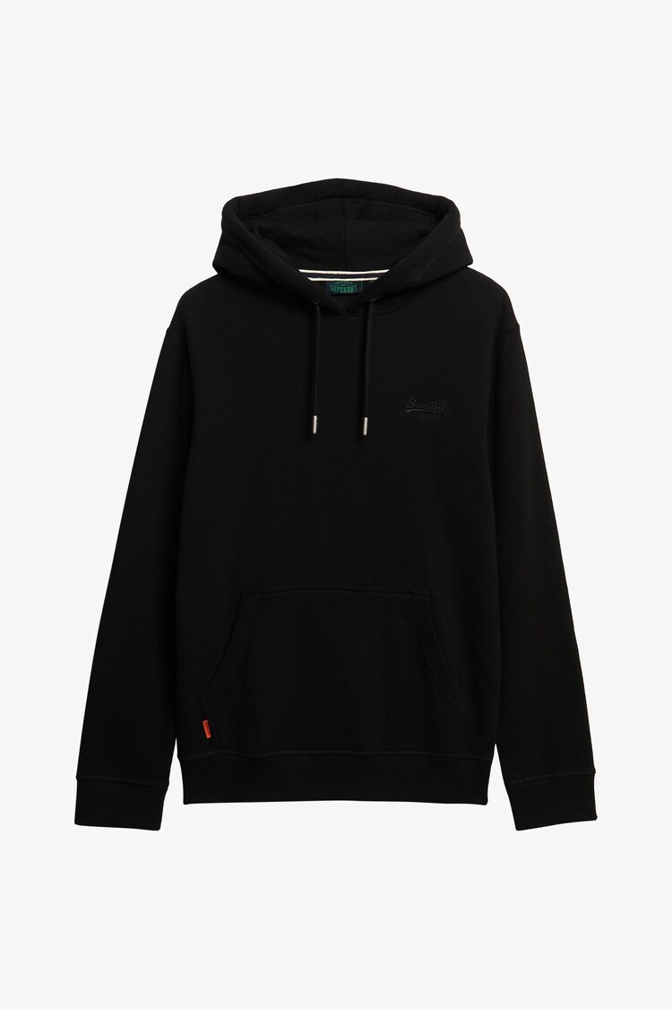 Superdry Black Essential Slim Fit Logo Hoodie - Image 1 of 1
