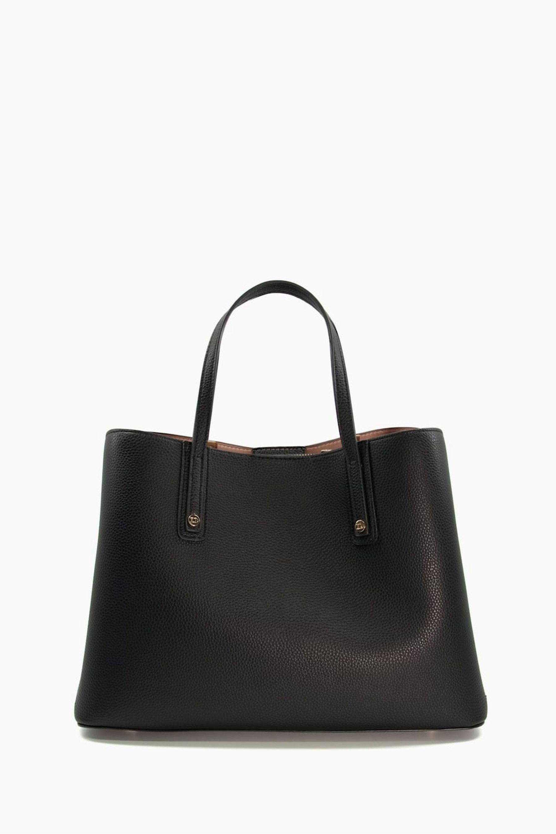 Buy Dune London Black Dorrie Synthetic Logo Hardware Tote Bag from the
