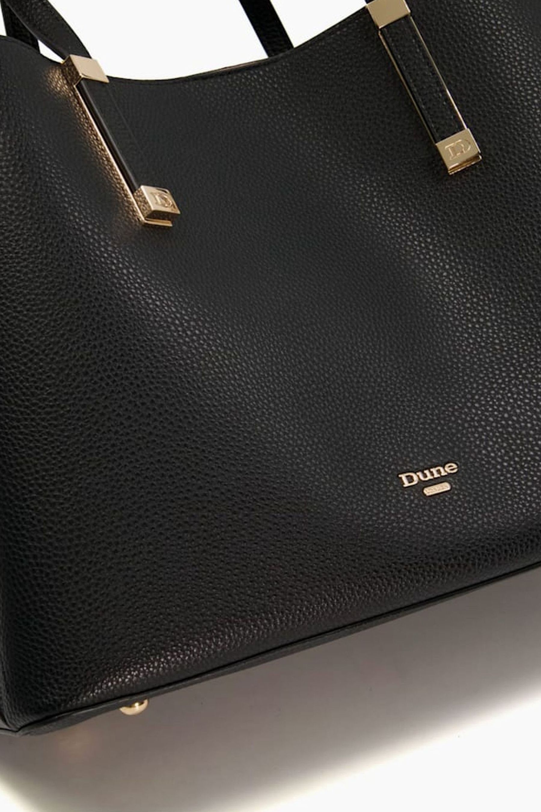 Buy Dune London Black Dorrie Synthetic Logo Hardware Tote Bag from the