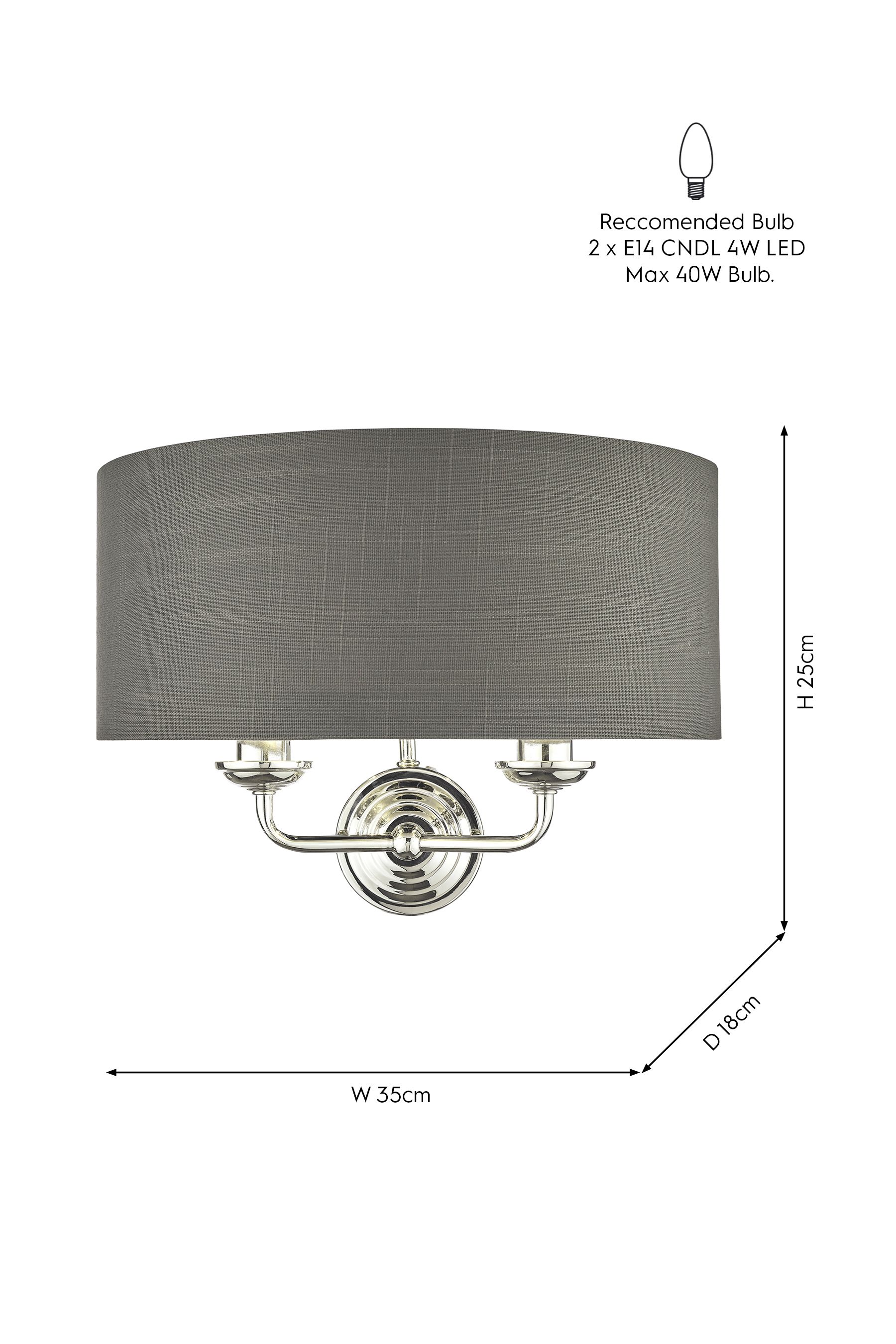 Buy Laura Ashley Sorrento 2 Light Wall Light Lamp Shade from the Laura