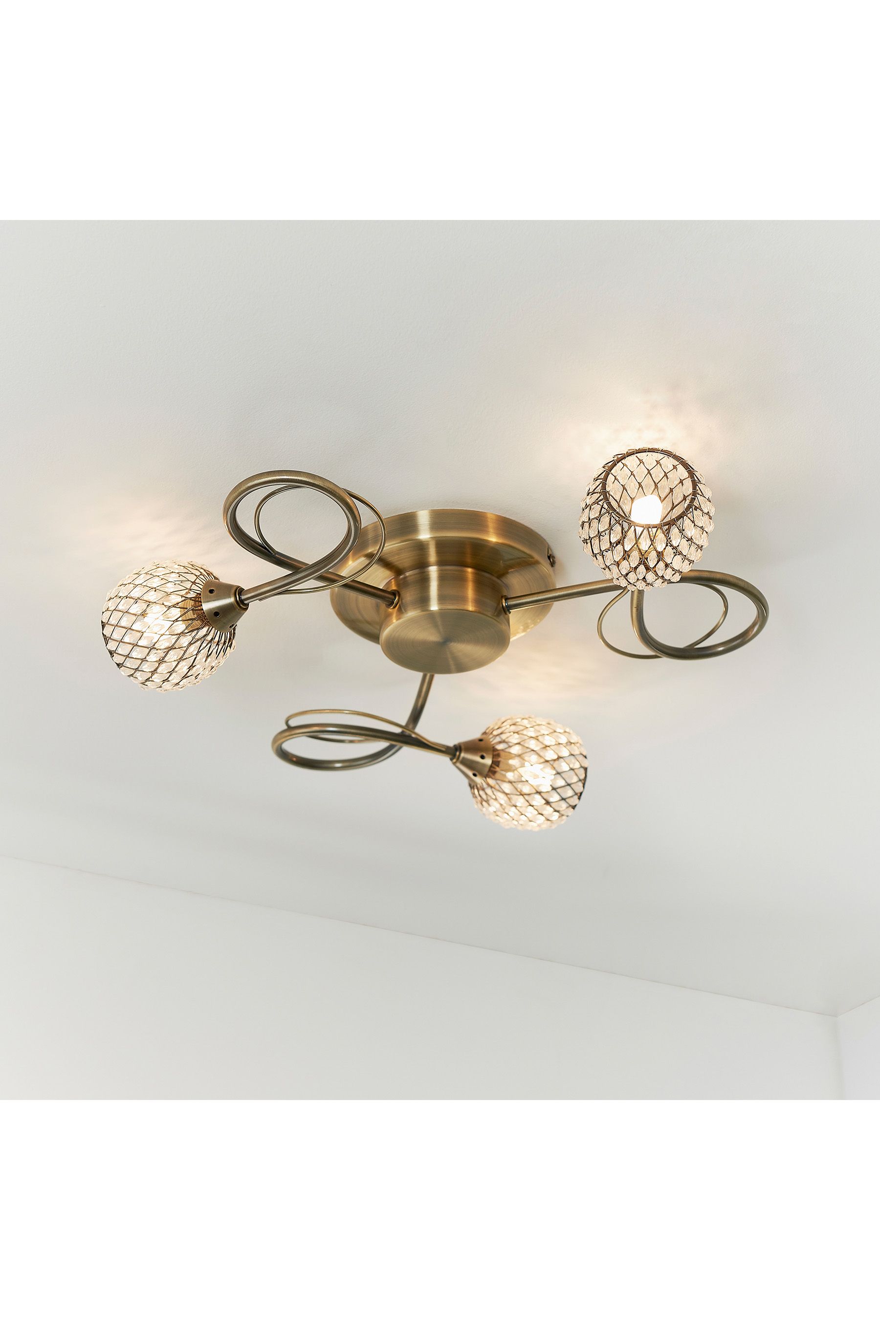 Buy Gallery Home Antique Brass Edmonton 3 Bulb Ceiling Light from the