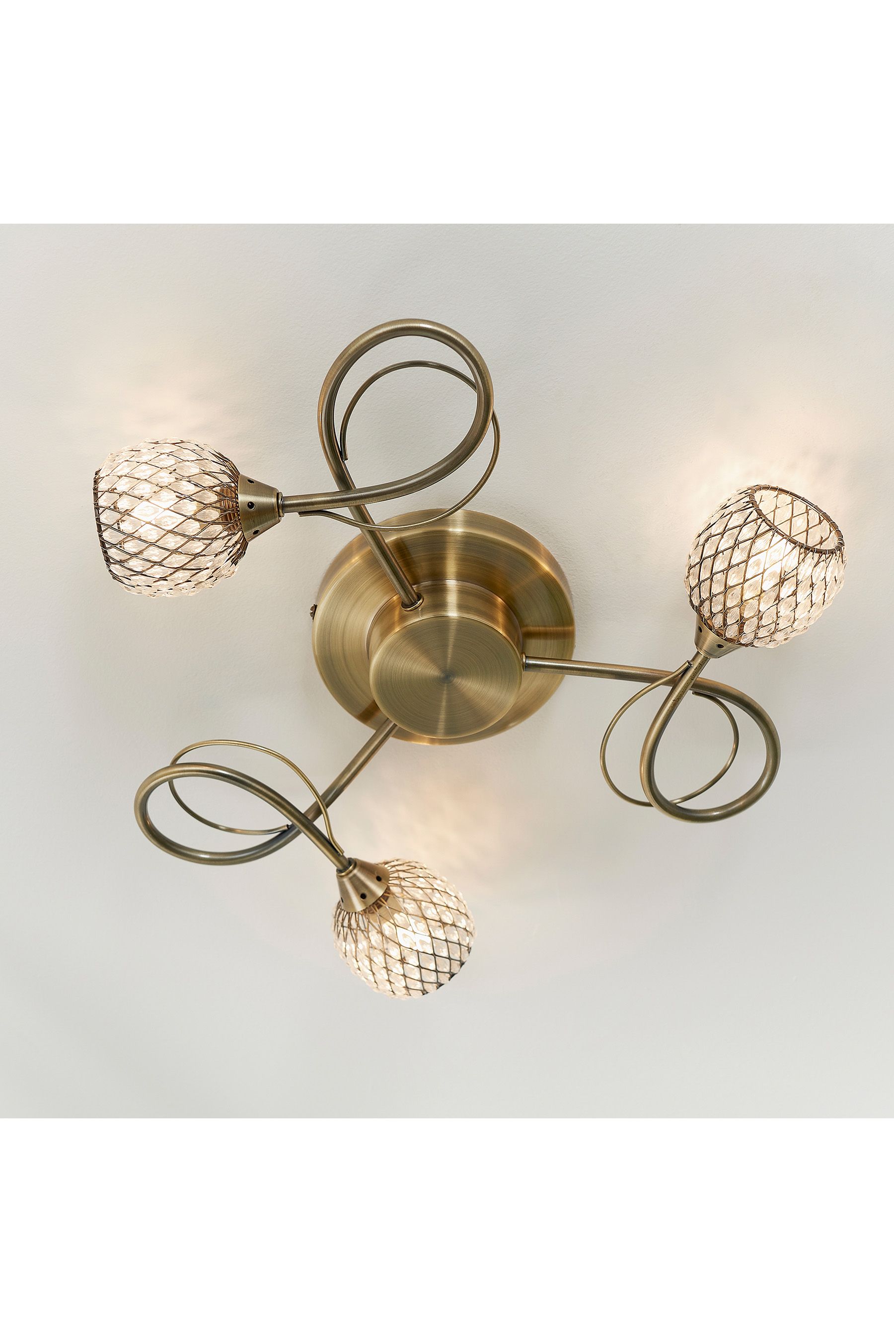 Buy Gallery Home Antique Brass Edmonton 3 Bulb Ceiling Light from the