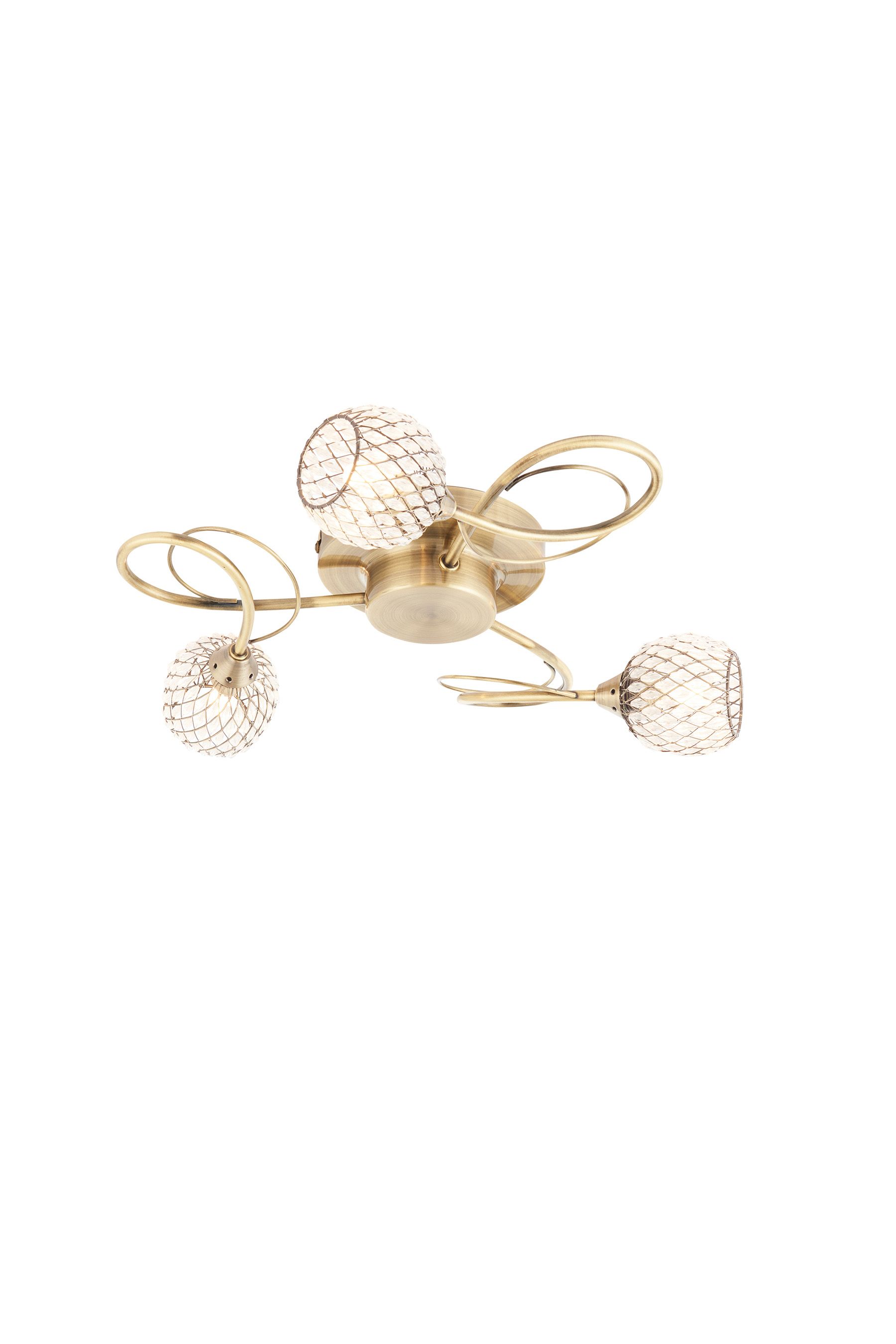 Buy Gallery Home Antique Brass Edmonton 3 Bulb Ceiling Light from the