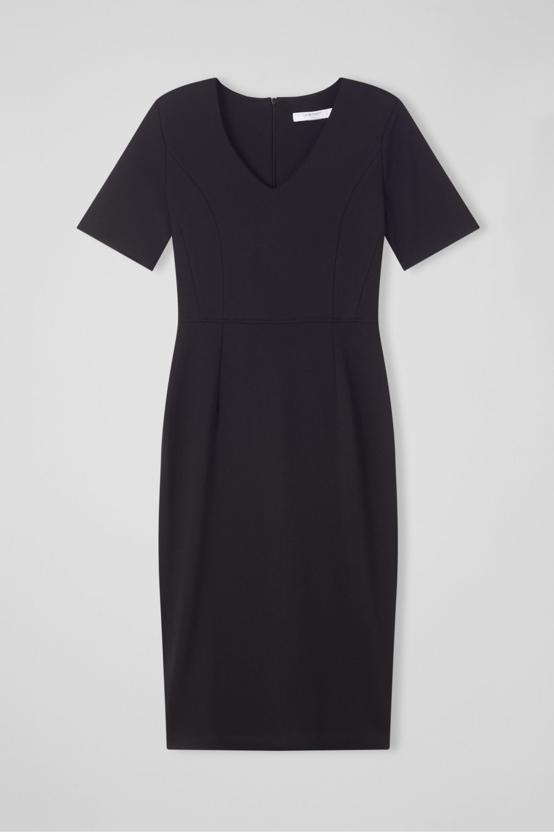 Buy LK Bennett Natasha Lenzing™ Ecovero™ Viscose Black Dress from the ...