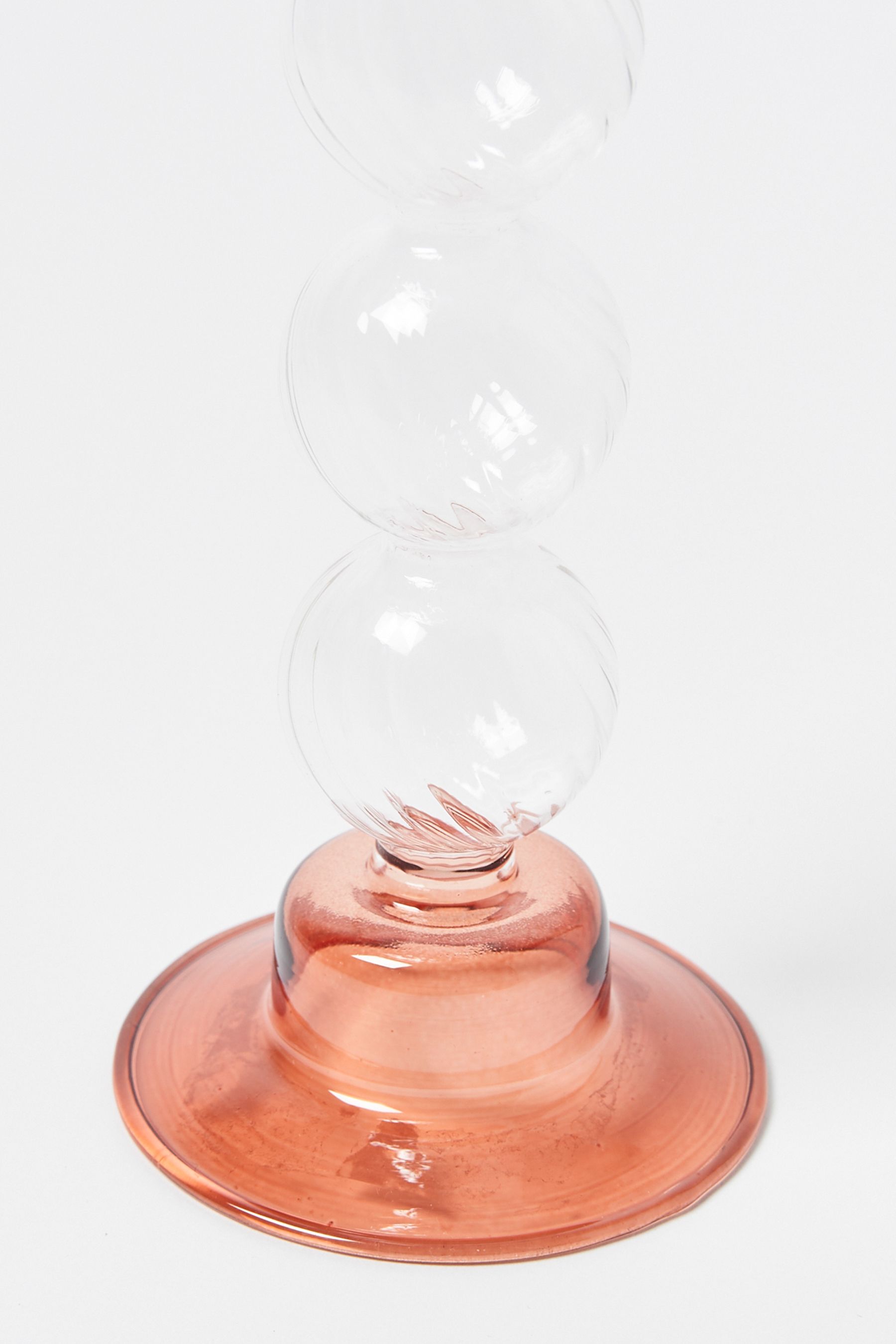 Buy Oliver Bonas Orange Lea Glass Candlestick Holder from the Next UK