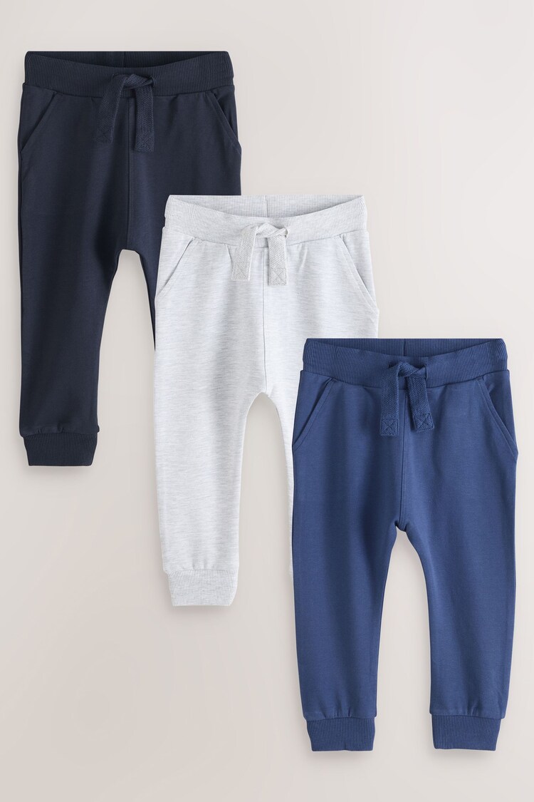 Blue/Grey/Navy Super Skinny Joggers 3 Pack (3mths-7yrs) - Image 1 of 1