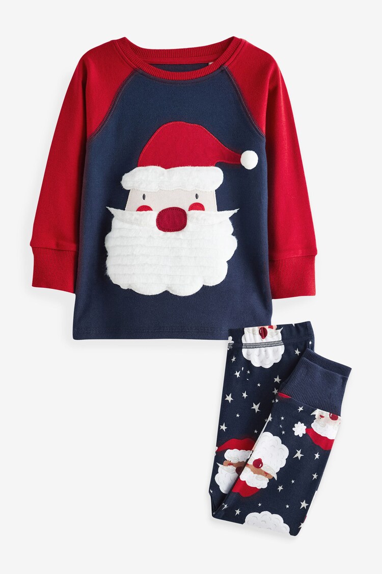Navy Santa Christmas Boys Snuggle Cotton Pyjamas (9mths-12yrs) - Image 1 of 1