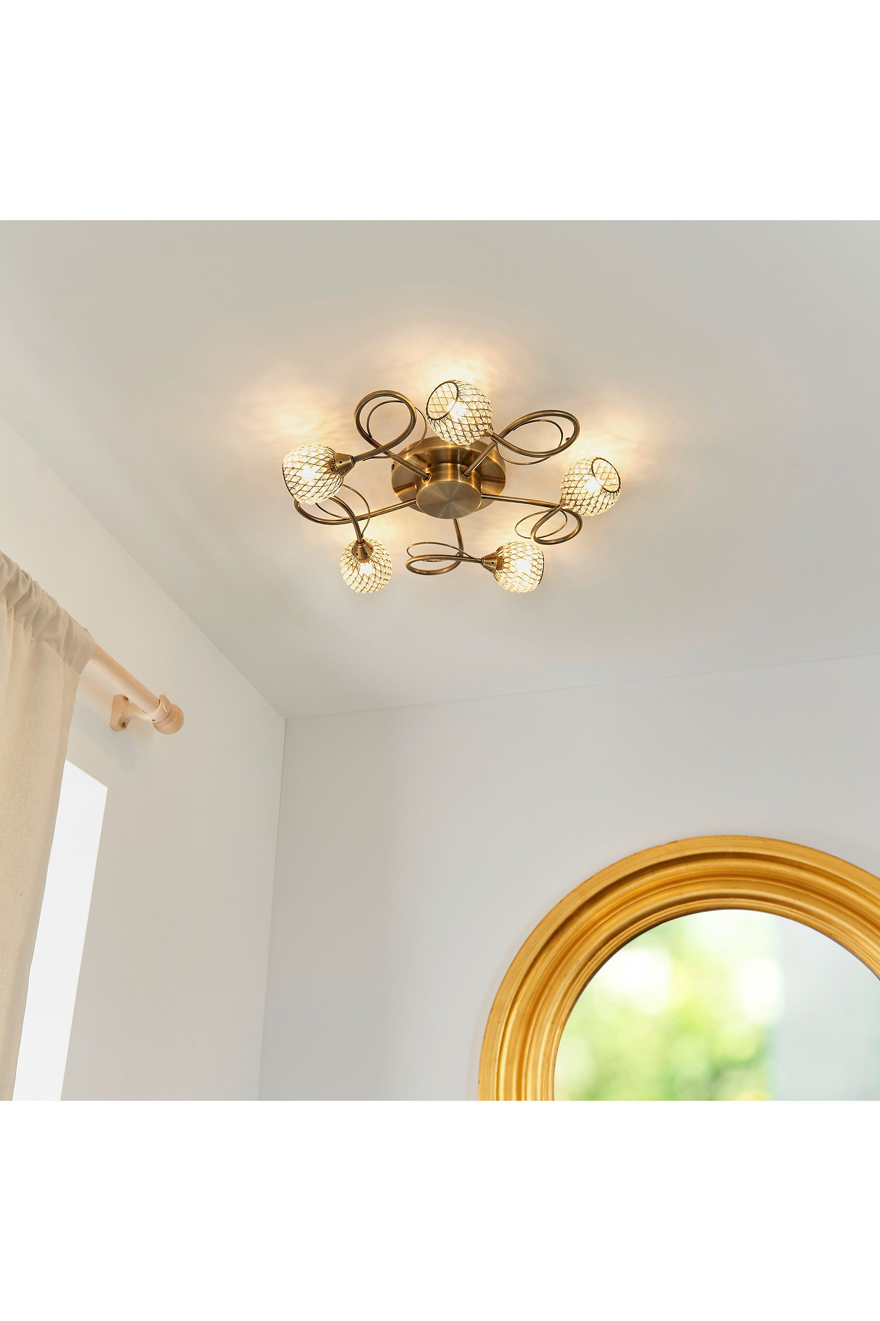 Buy Gallery Home Antique Brass Edmonton 5 Bulb Ceiling Light from the