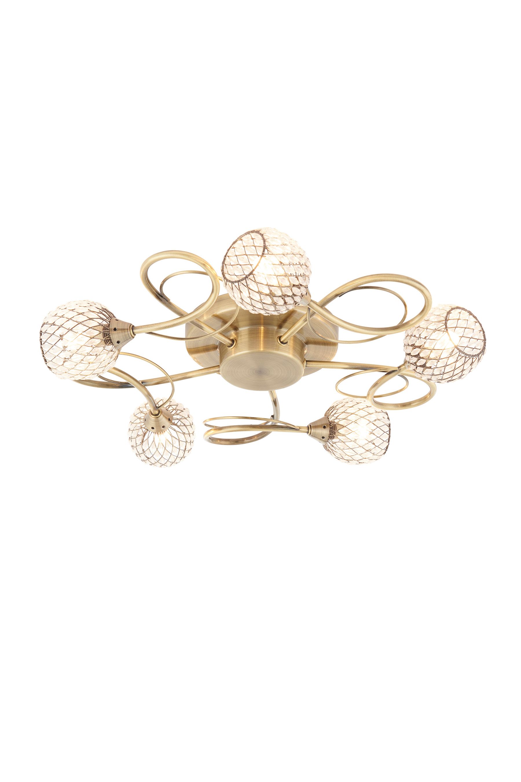 Buy Gallery Home Antique Brass Edmonton 5 Bulb Ceiling Light from the