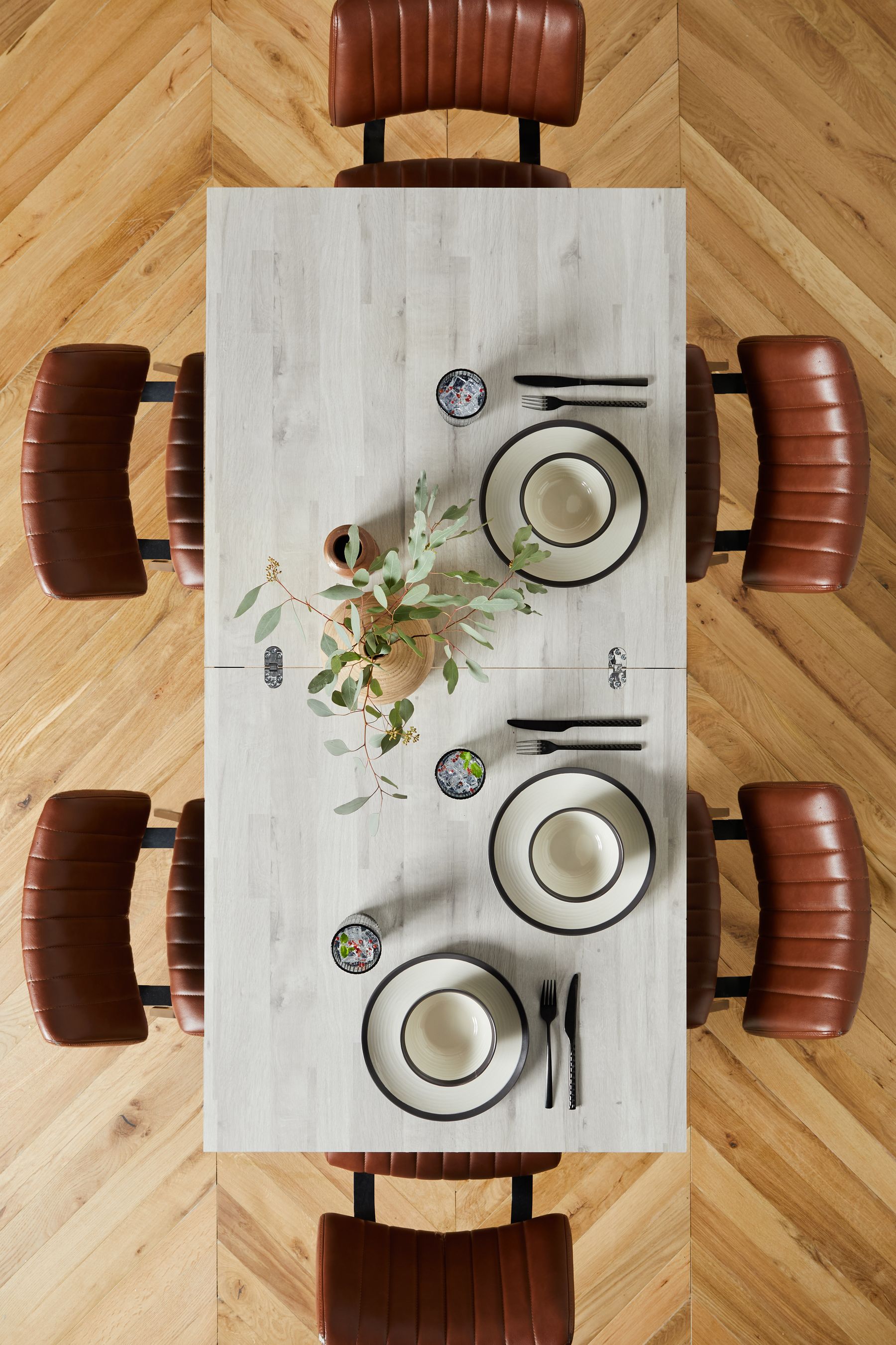 Buy Grey Bronx Oak Effect Rectangle 4 to 6 Seater Extending Dining