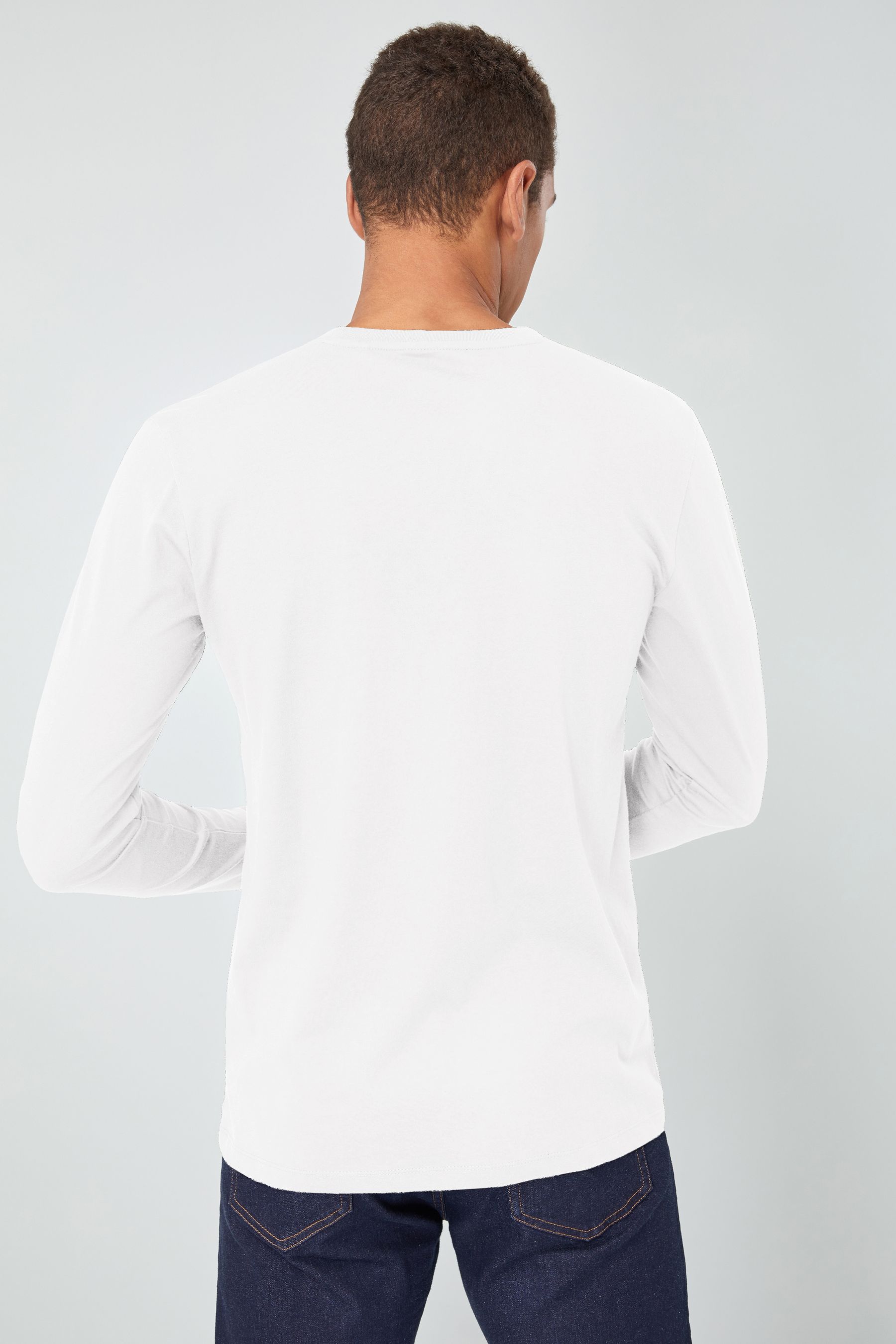 Buy White Regular Fit Long Sleeve Crew Neck T-Shirt from the Next UK ...