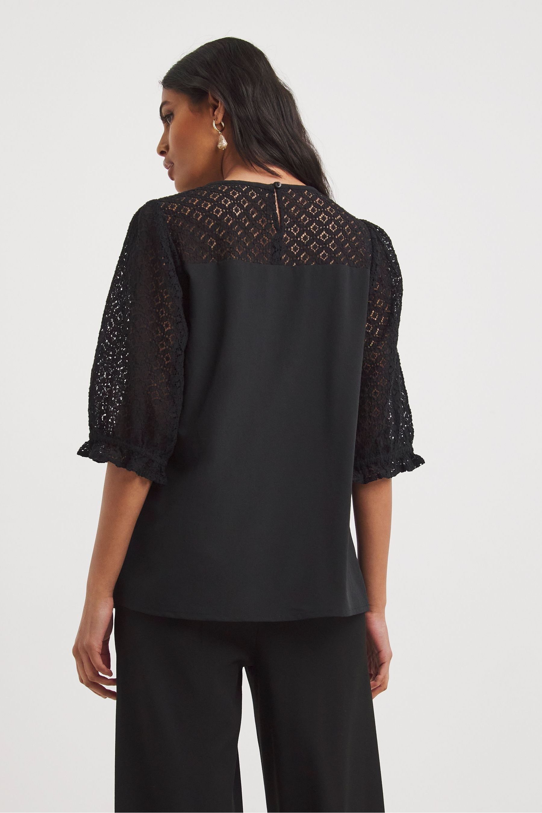 Buy JD Williams Black Lace Up Top from Next Ireland