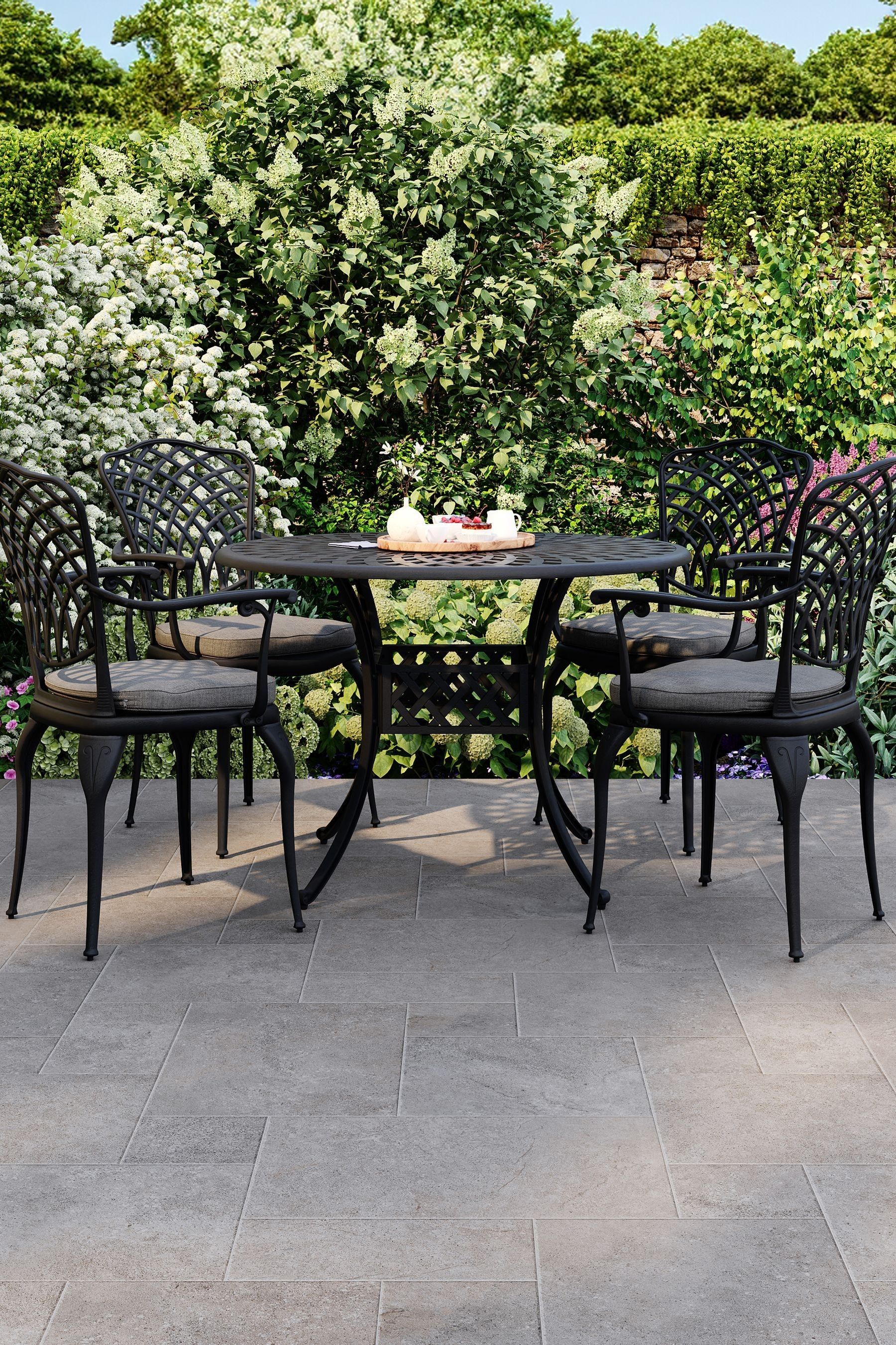 Buy Charles Bentley Grey Garden Cast Aluminium Table and Chairs Set