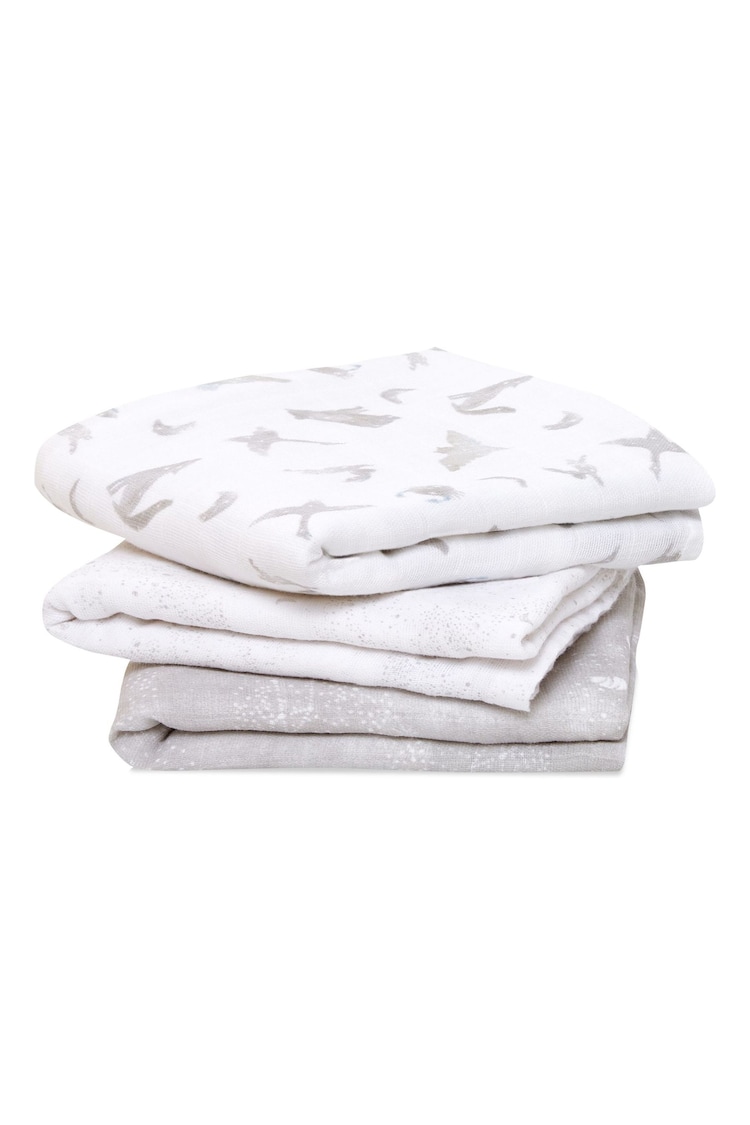 aden + anais White Cotton Muslin Squares 3 Pack - Image 1 of 1
